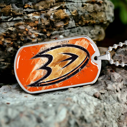 Ice Hockey - HKD025 - Anaheim Ducks Sports - Ice Hockey Dog Tag - Military Ball Chain - Luxury Dog Tag
