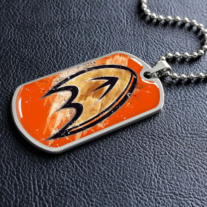 Ice Hockey - HKD025 - Anaheim Ducks Sports - Ice Hockey Dog Tag - Military Ball Chain - Luxury Dog Tag