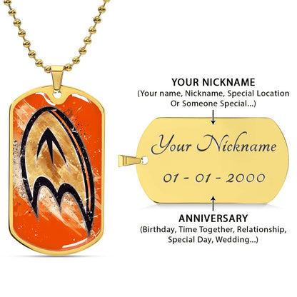 Ice Hockey - HKD025 - Anaheim Ducks Sports - Ice Hockey Dog Tag - Military Ball Chain - Luxury Dog Tag