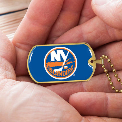 Ice Hockey - HKD026 - New York Islanders Sports - Ice Hockey Dog Tag - Military Ball Chain - Luxury Dog Tag