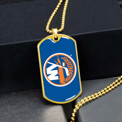 Ice Hockey - HKD026 - New York Islanders Sports - Ice Hockey Dog Tag - Military Ball Chain - Luxury Dog Tag