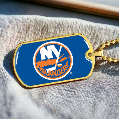 Ice Hockey - HKD026 - New York Islanders Sports - Ice Hockey Dog Tag - Military Ball Chain - Luxury Dog Tag