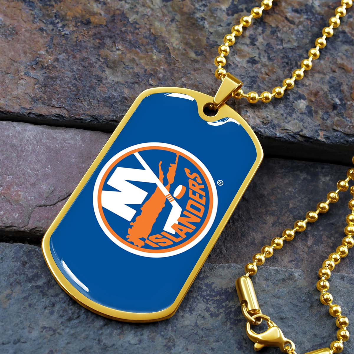 Ice Hockey - HKD026 - New York Islanders Sports - Ice Hockey Dog Tag - Military Ball Chain - Luxury Dog Tag