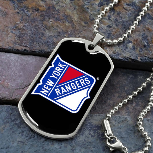 Ice Hockey - HKD027 - New York Rangers Sports - Ice Hockey Dog Tag - Military Ball Chain - Luxury Dog Tag