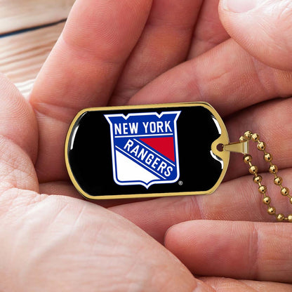 Ice Hockey - HKD027 - New York Rangers Sports - Ice Hockey Dog Tag - Military Ball Chain - Luxury Dog Tag
