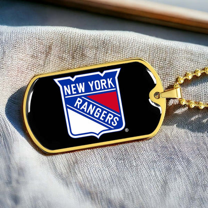 Ice Hockey - HKD027 - New York Rangers Sports - Ice Hockey Dog Tag - Military Ball Chain - Luxury Dog Tag