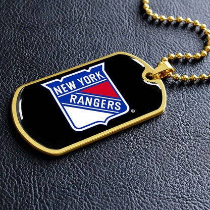 Ice Hockey - HKD027 - New York Rangers Sports - Ice Hockey Dog Tag - Military Ball Chain - Luxury Dog Tag