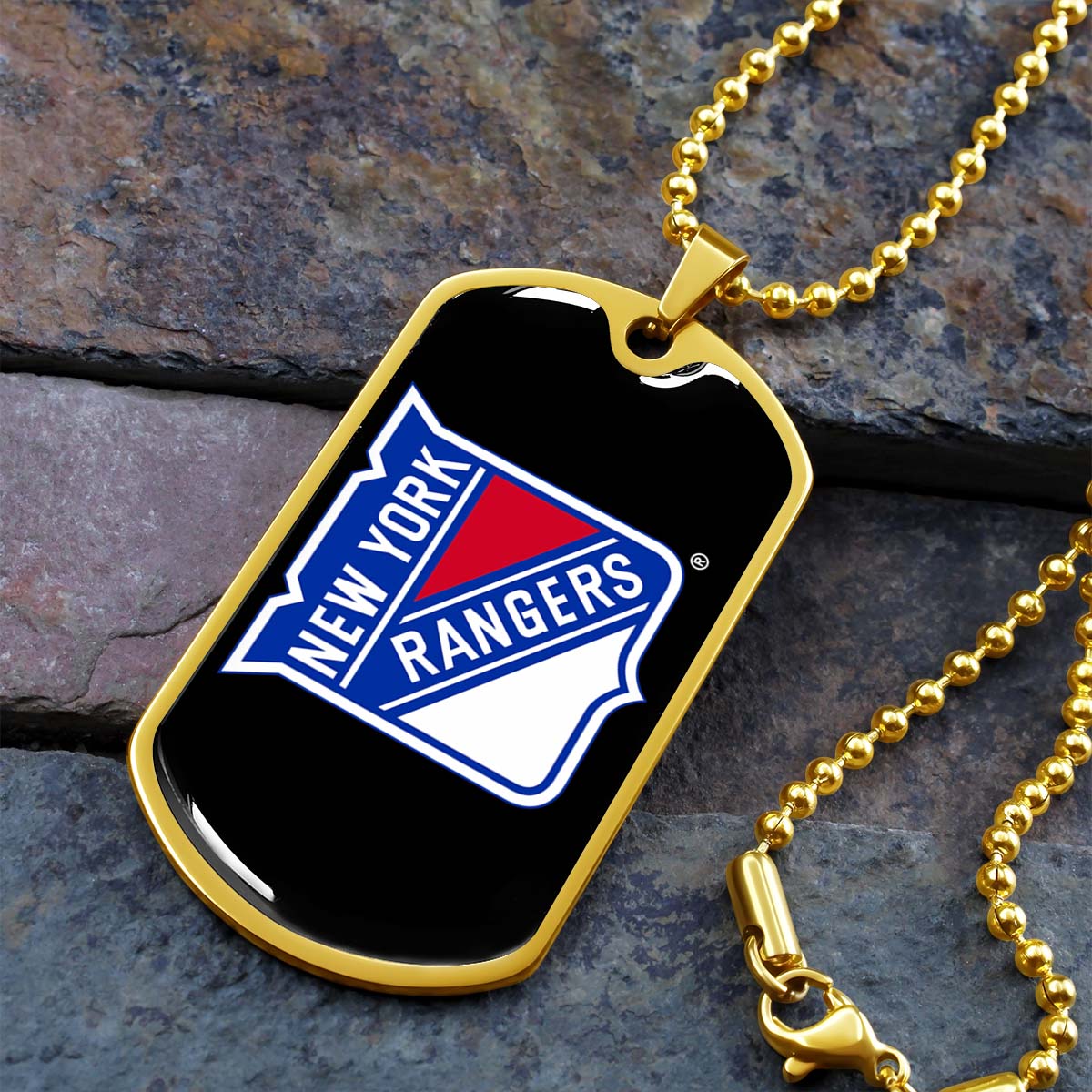 Ice Hockey - HKD027 - New York Rangers Sports - Ice Hockey Dog Tag - Military Ball Chain - Luxury Dog Tag