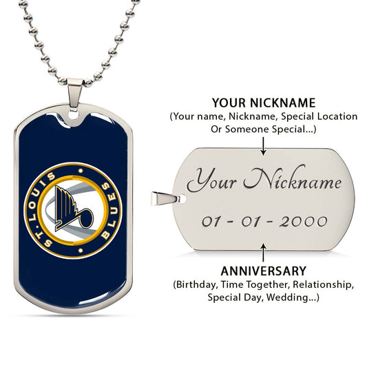 Ice Hockey - HKD028 - St. Louis Blues Sports - Ice Hockey Dog Tag - Military Ball Chain - Luxury Dog Tag