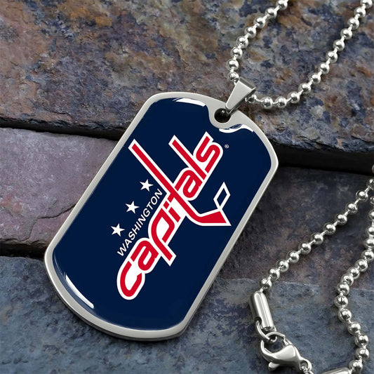 Ice Hockey - HKD029 - Washington Capitals Sports - Ice Hockey Dog Tag - Military Ball Chain - Luxury Dog Tag