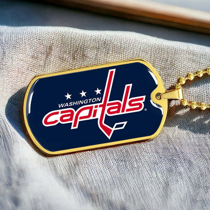 Ice Hockey - HKD029 - Washington Capitals Sports - Ice Hockey Dog Tag - Military Ball Chain - Luxury Dog Tag