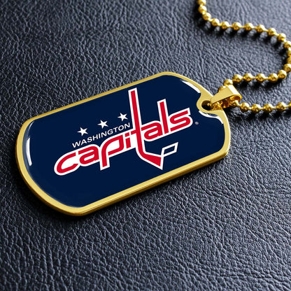 Ice Hockey - HKD029 - Washington Capitals Sports - Ice Hockey Dog Tag - Military Ball Chain - Luxury Dog Tag