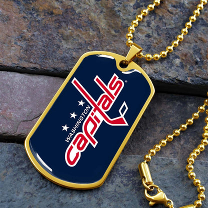 Ice Hockey - HKD029 - Washington Capitals Sports - Ice Hockey Dog Tag - Military Ball Chain - Luxury Dog Tag