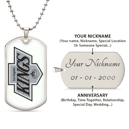 Ice Hockey - HKD032 - Los Angeles Kings - Ice Hockey Dog Tag - Military Ball Chain - Luxury Dog Tag