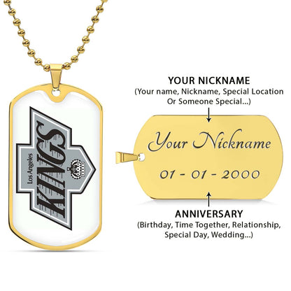 Ice Hockey - HKD032 - Los Angeles Kings - Ice Hockey Dog Tag - Military Ball Chain - Luxury Dog Tag