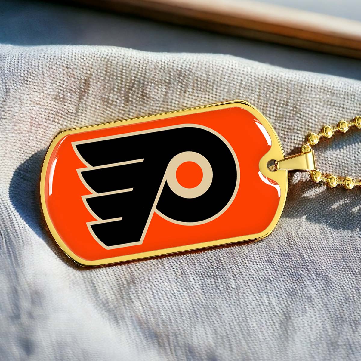 Ice Hockey - HKD034 - Philadelphia Flyers - Ice Hockey Dog Tag - Military Ball Chain - Luxury Dog Tag