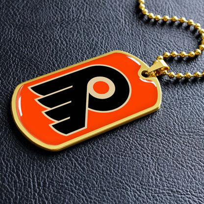 Ice Hockey - HKD034 - Philadelphia Flyers - Ice Hockey Dog Tag - Military Ball Chain - Luxury Dog Tag