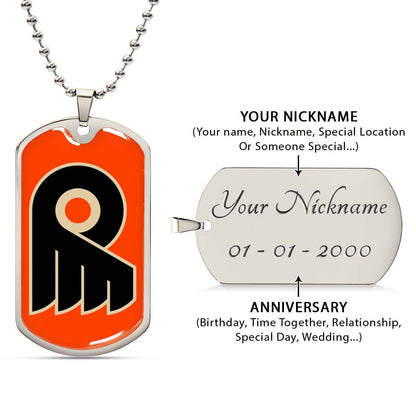 Ice Hockey - HKD034 - Philadelphia Flyers - Ice Hockey Dog Tag - Military Ball Chain - Luxury Dog Tag