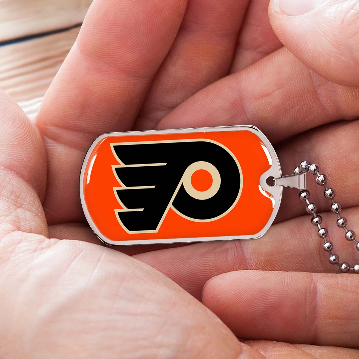 Ice Hockey - HKD034 - Philadelphia Flyers - Ice Hockey Dog Tag - Military Ball Chain - Luxury Dog Tag
