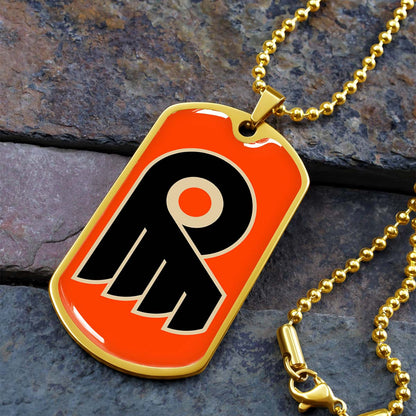 Ice Hockey - HKD034 - Philadelphia Flyers - Ice Hockey Dog Tag - Military Ball Chain - Luxury Dog Tag
