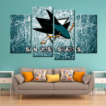 Ice Hockey Team Wall Art - IH5022 - San Jose Sharks - Ice Hockey Team Poster - Ice Hockey Team Canvas