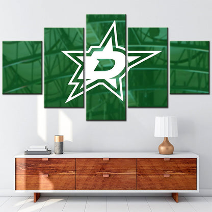 Ice Hockey Team - 5 Pieces Wall Art - IH5001 - Dallas Stars - Ice Hockey Team Poster - Ice Hockey Team Canvas