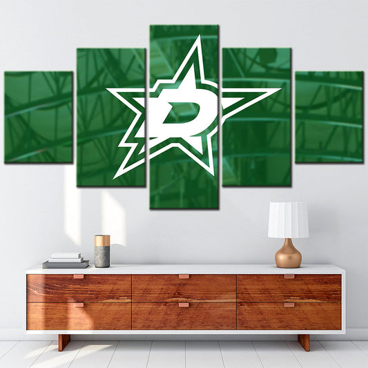 Ice Hockey Team - 5 Pieces Wall Art - IH5001 - Dallas Stars - Ice Hockey Team Poster - Ice Hockey Team Canvas