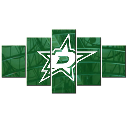 Ice Hockey Team - 5 Pieces Wall Art - IH5001 - Dallas Stars - Ice Hockey Team Poster - Ice Hockey Team Canvas