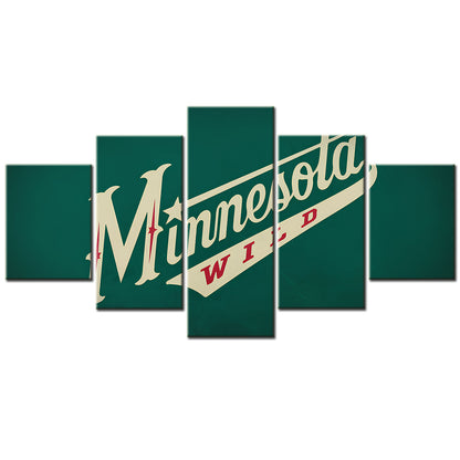 Ice Hockey Team - 5 Pieces Wall Art - IH5002 - Minnesota Wild Green - Ice Hockey Team Poster - Ice Hockey Team Canvas