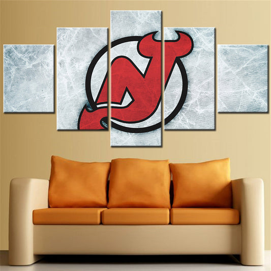 Ice Hockey Team - 5 Pieces Wall Art - IH5003 - New Jersey Devils - Ice Hockey Team Poster - Ice Hockey Team Canvas