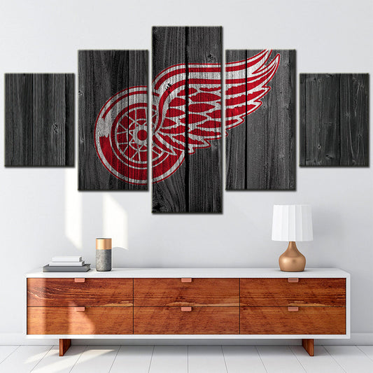 Ice Hockey Team - 5 Pieces Wall Art - IH5006 - Detroit Red Wings - Ice Hockey Team Poster - Ice Hockey Team Canvas