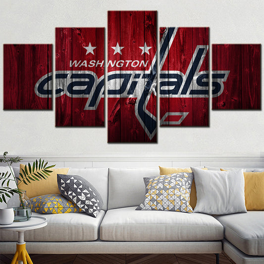 Ice Hockey Team - 5 Pieces Wall Art - IH5009 - Washington Capitals - Ice Hockey Team Poster - Ice Hockey Team Canvas