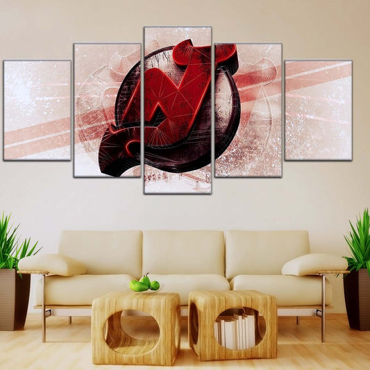 Ice Hockey Team Wall Art - IH5024 - New Jersey Devils - Bold Sports Emblem - Ice Hockey Team Poster - Ice Hockey Team Canvas