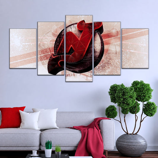 Ice Hockey Team Wall Art - IH5024 - New Jersey Devils - Bold Sports Emblem - Ice Hockey Team Poster - Ice Hockey Team Canvas
