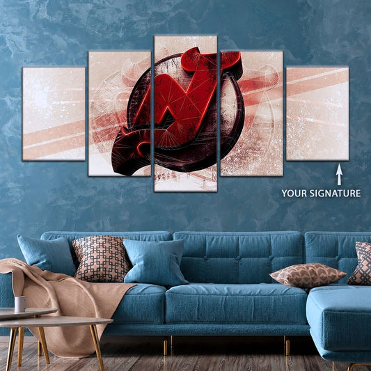 Ice Hockey Team Wall Art - IH5024 - New Jersey Devils - Bold Sports Emblem - Ice Hockey Team Poster - Ice Hockey Team Canvas