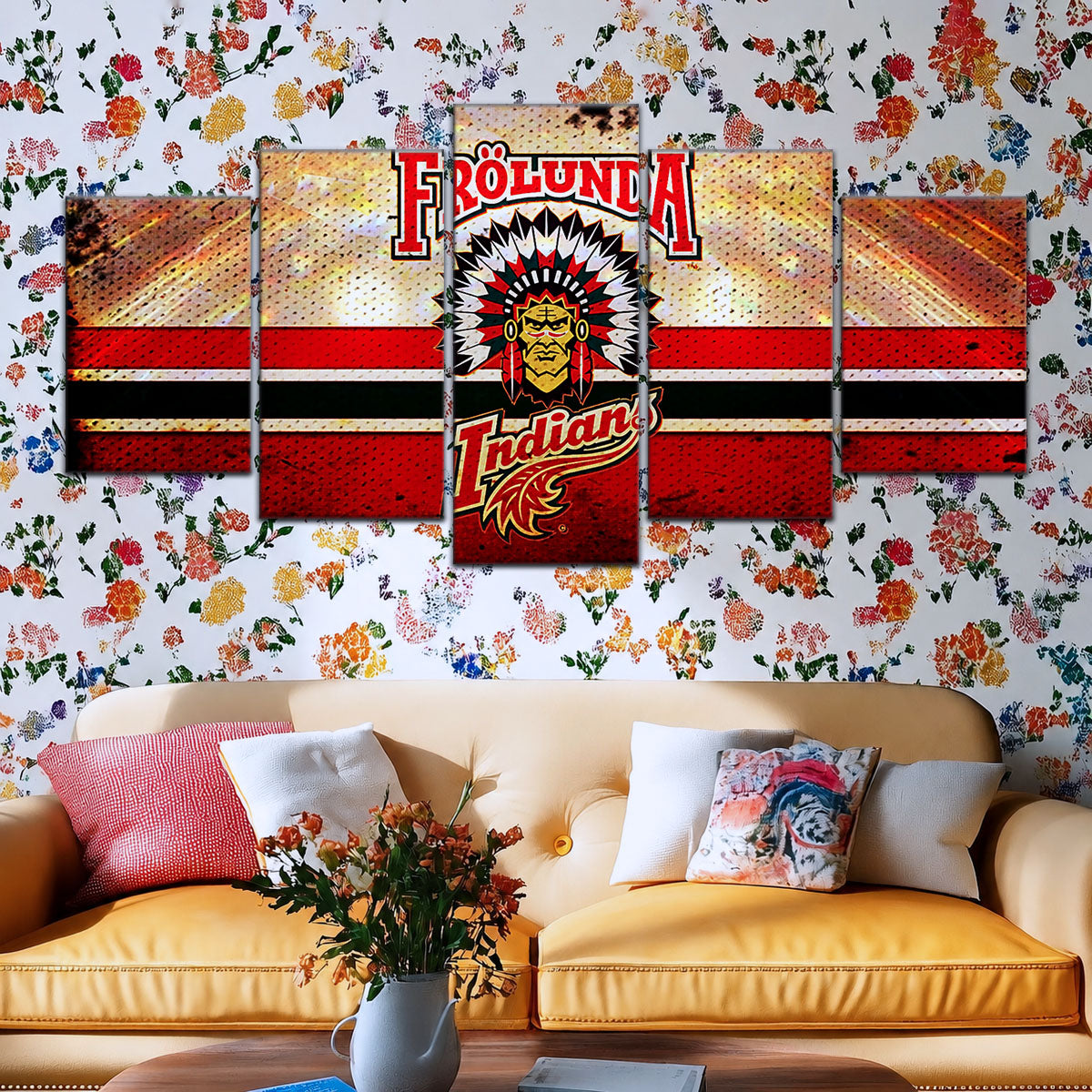 Hockey Canvas Wall Art - IH5032 - Frolunda Indians - FHC Golden
