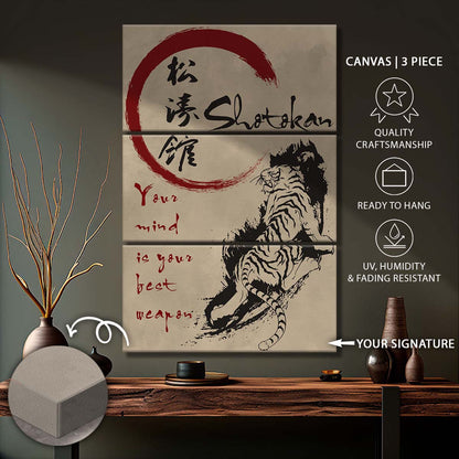 Karate - 3 Piece Wall Art - KA024 - Your Mind Is Your Best Weapon - Shotokan Karate - Karate Canvas