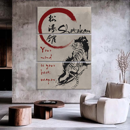 Karate - 3 Piece Wall Art - KA024 - Your Mind Is Your Best Weapon - Shotokan Karate - Karate Canvas