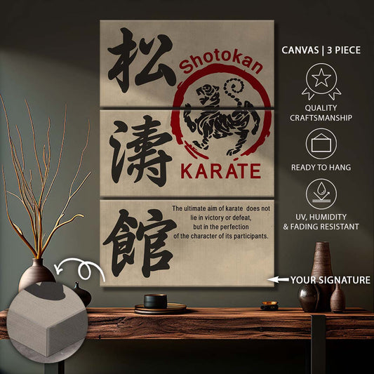 Karate - 3 Piece Wall Art - KA030 - The Ultimate Aim Of Karate - Shotokan Karate - Karate Canvas