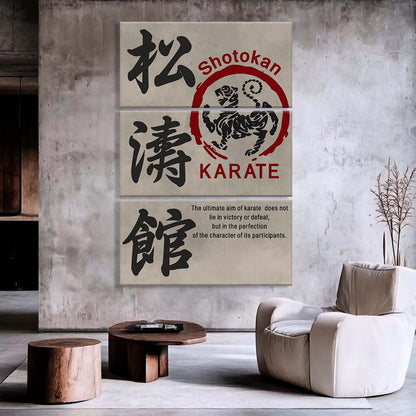 Karate - 3 Piece Wall Art - KA030 - The Ultimate Aim Of Karate - Shotokan Karate - Karate Canvas