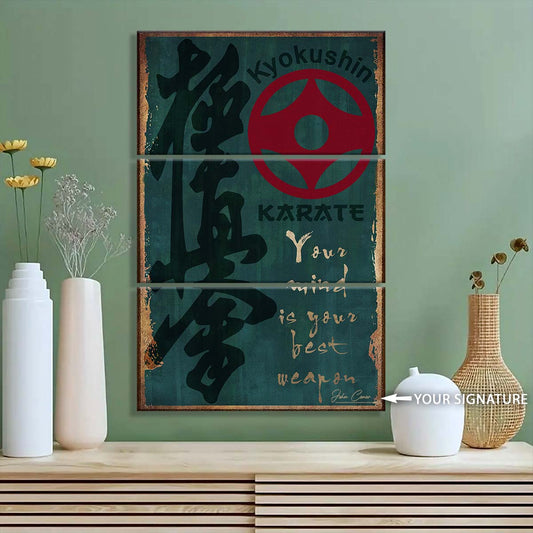 Karate - 3 Piece Wall Art - KA042 - Your Mind Is Your Best Weapon -  Kyokushin Karate - Karate Canvas