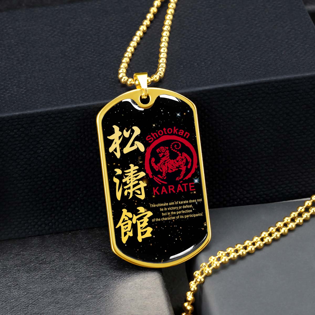 Karate - KADL003 - The Ultimate Aim Of Karate Does Not Lie In Victory Or Defeat - Shotokan Karate - Karate Dog Tag - Military Ball Chain - Luxury Dog Tag