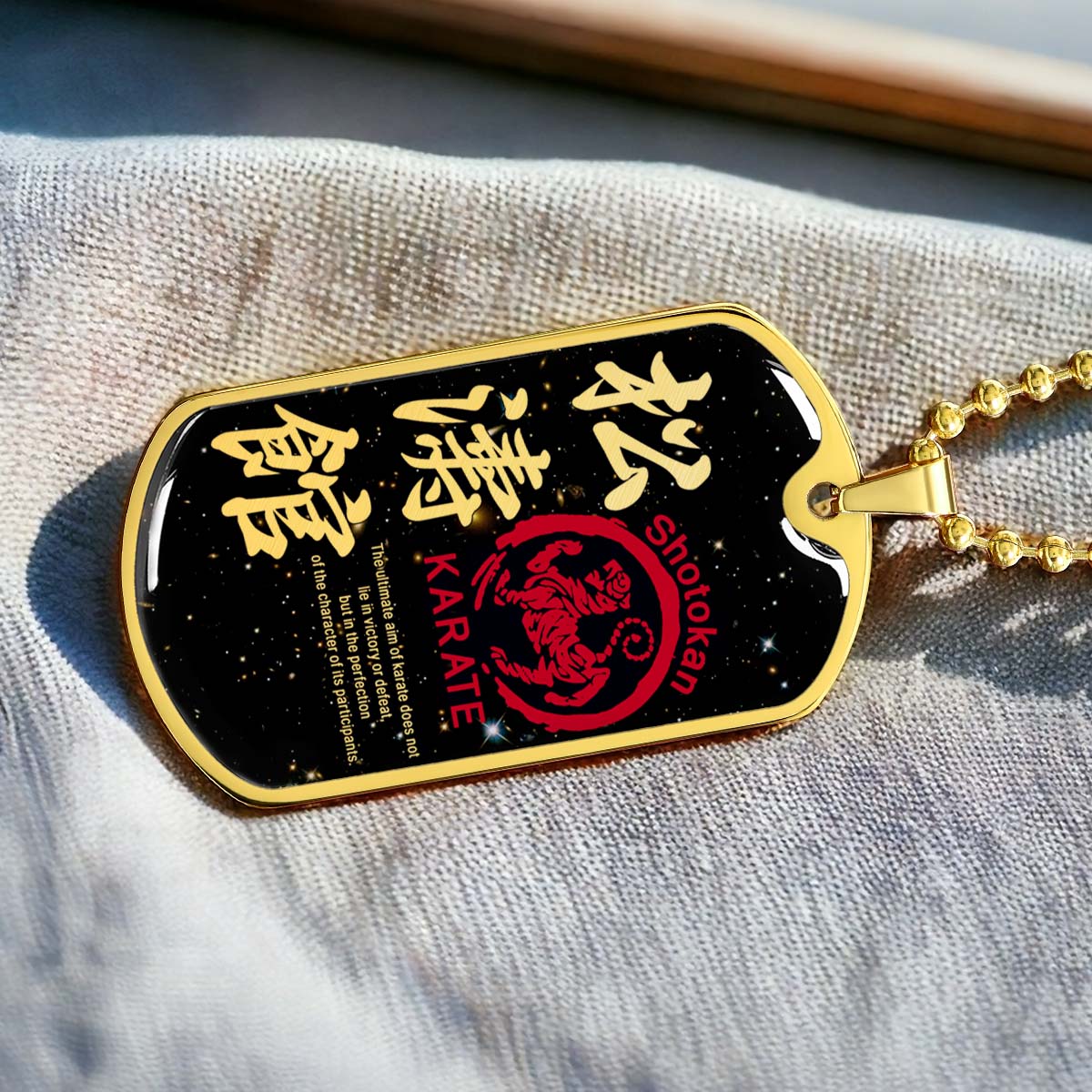 Karate - KADL003 - The Ultimate Aim Of Karate Does Not Lie In Victory Or Defeat - Shotokan Karate - Karate Dog Tag - Military Ball Chain - Luxury Dog Tag
