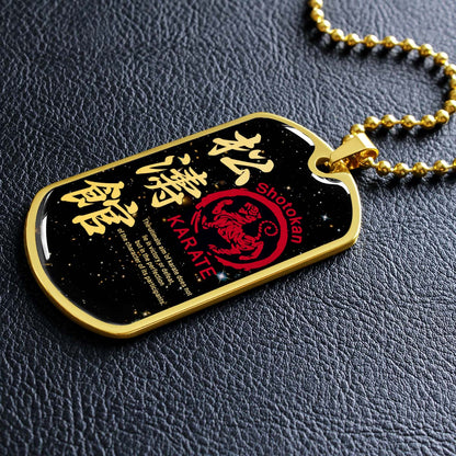 Karate - KADL003 - The Ultimate Aim Of Karate Does Not Lie In Victory Or Defeat - Shotokan Karate - Karate Dog Tag - Military Ball Chain - Luxury Dog Tag