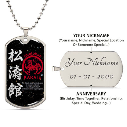 Karate - KADL003 - The Ultimate Aim Of Karate Does Not Lie In Victory Or Defeat - Shotokan Karate - Karate Dog Tag - Military Ball Chain - Luxury Dog Tag