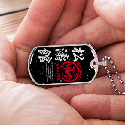 Karate - KADL003 - The Ultimate Aim Of Karate Does Not Lie In Victory Or Defeat - Shotokan Karate - Karate Dog Tag - Military Ball Chain - Luxury Dog Tag