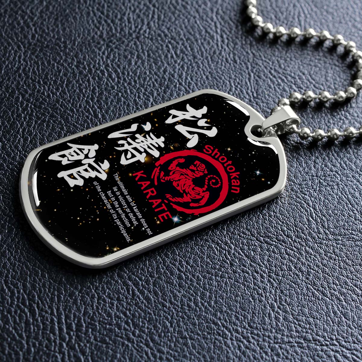 Karate - KADL003 - The Ultimate Aim Of Karate Does Not Lie In Victory Or Defeat - Shotokan Karate - Karate Dog Tag - Military Ball Chain - Luxury Dog Tag