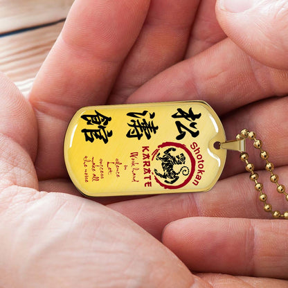 Karate - KADL005 - Work Hard In Silence Let Success Make All The Noise - Shotokan Karate - Karate Dog Tag - Military Ball Chain - Luxury Dog Tag