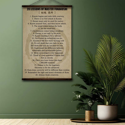 Karate Wall Art - Karate Poster - Karate Canvas - 20 Lessons of Master Funakoshi - KA004 - Vertical Canvas - Vertical Poster