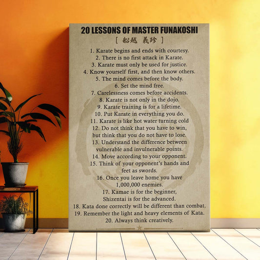 Karate Wall Art - Karate Poster - Karate Canvas - 20 Lessons of Master Funakoshi - KA004 - Vertical Canvas - Vertical Poster